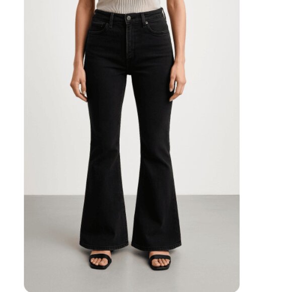 Kut from the Kloth Womens Baby Bootcut Jeans Size 8 Short Black Stretch Denim - Picture 13 of 13